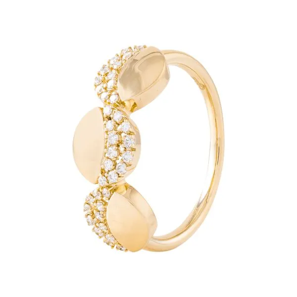 Yellow Gold DiscLine Diamond Ring Mollys Jewelers Brooklyn, NY