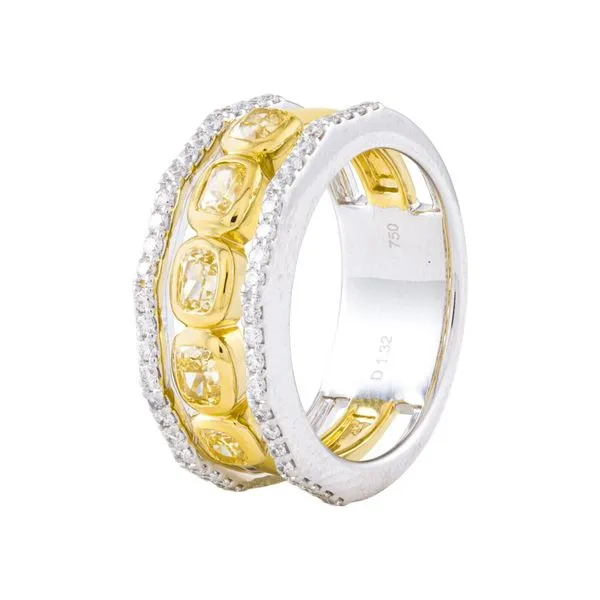 Two-Tone Gold CushionLink Diamond Band Mollys Jewelers Brooklyn, NY