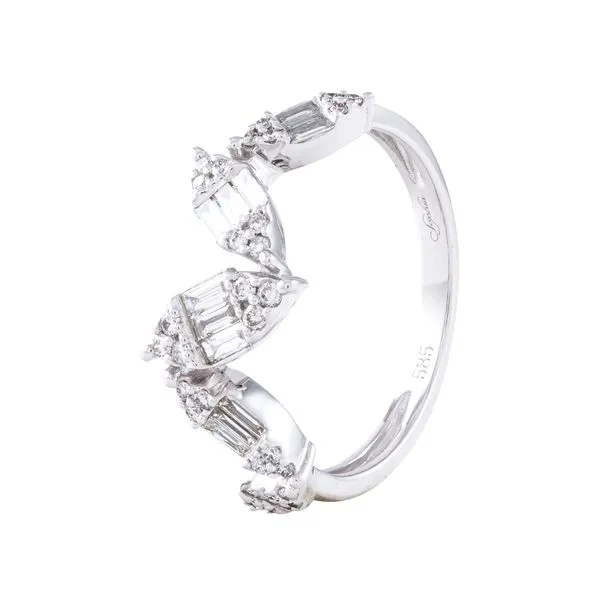 White Gold DiamondLeaf Baguette Ring Mollys Jewelers Brooklyn, NY