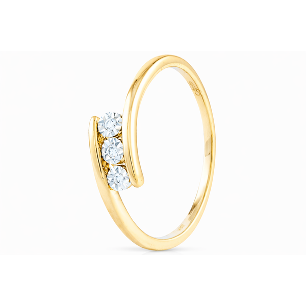 Yellow Gold BypassLite Diamond Ring Image 2 Mollys Jewelers Brooklyn, NY