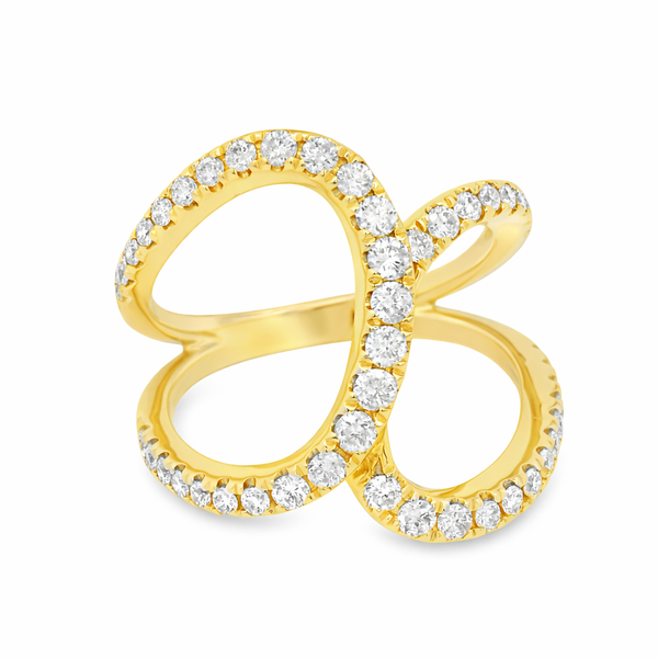Loop Curve Yellow Gold Diamond Ring – 0.75 ctw Mollys Jewelers Brooklyn, NY
