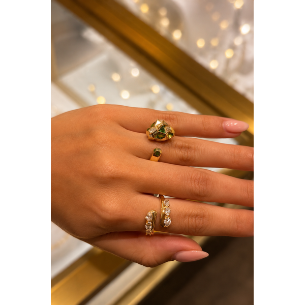 14K Yellow Gold Mixed-Cut Diamond Wrap Ring – 0.96 CTW Image 2 Mollys Jewelers Brooklyn, NY
