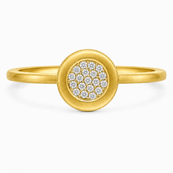 Satin Disc Diamond Stackable Ring – 0.06 CTW Mollys Jewelers Brooklyn, NY