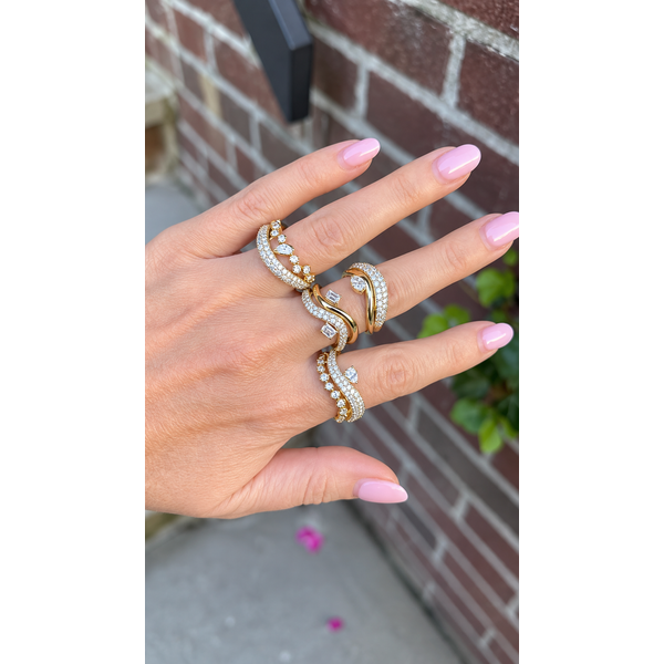 Marquise Diamond Openwork Pavé Ring Image 2 Mollys Jewelers Brooklyn, NY