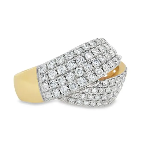 14Kt Yellow Gold Diamond Wrap Ring – 1.9 Ct Crossover Design Image 2 Mollys Jewelers Brooklyn, NY