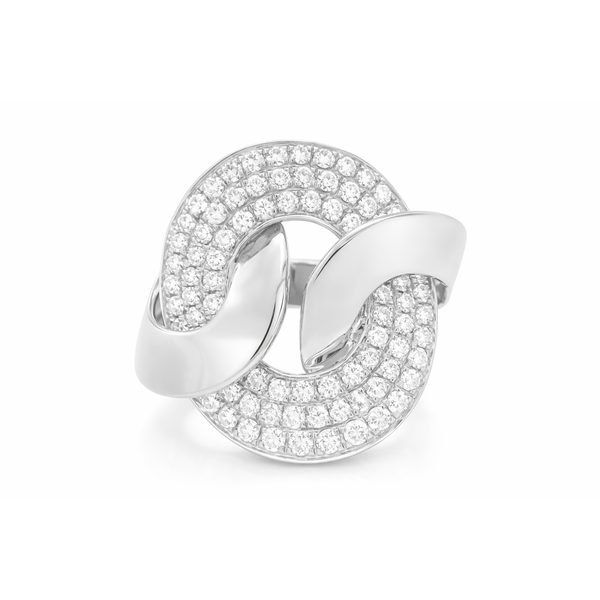 White Gold Diamond Chain Motif Ring (1.45ct) Mollys Jewelers Brooklyn, NY