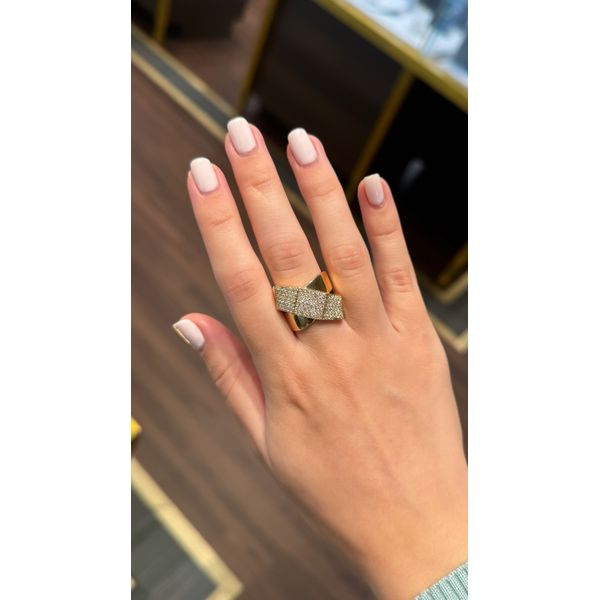 Yellow Gold Diamond Sculpted Ring (1.15ct) Image 2 Mollys Jewelers Brooklyn, NY