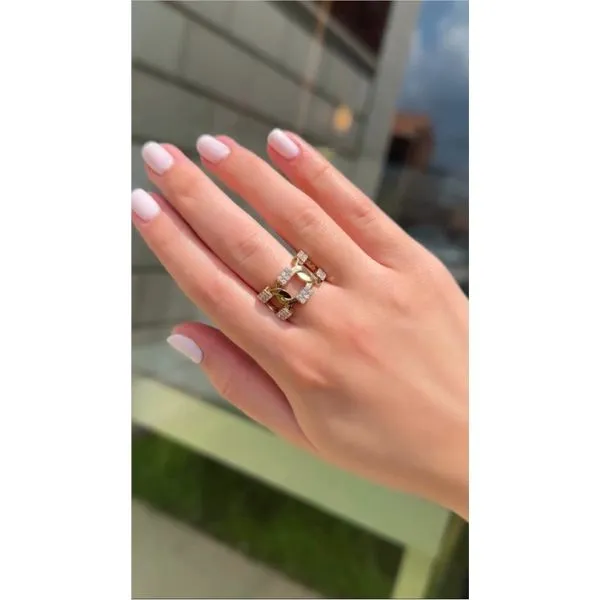 Yellow Gold LinkStack Diamond Ring – 0.65 Carat Mollys Jewelers Brooklyn, NY