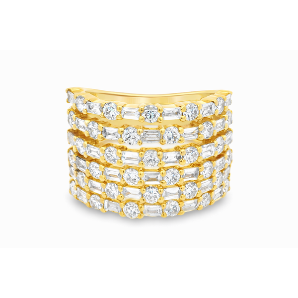 Lady’s 18K Yellow Gold Multi-Row Diamond Ring – 2.22 Carats Mollys Jewelers Brooklyn, NY