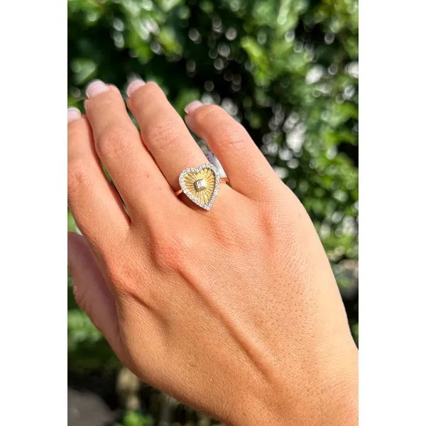 Radiant Heart Diamond Ring in Yellow Gold Mollys Jewelers Brooklyn, NY