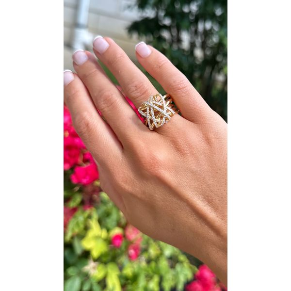 Yellow Gold Diamond Abstract Openwork Ring – 0.65 CTW Image 2 Mollys Jewelers Brooklyn, NY