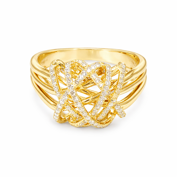 Yellow Gold Diamond Abstract Openwork Ring – 0.65 CTW Mollys Jewelers Brooklyn, NY