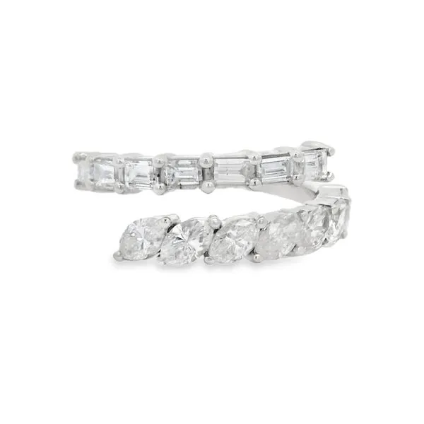 White Gold Diamond Ring – Bypass Elegance Image 2 Mollys Jewelers Brooklyn, NY