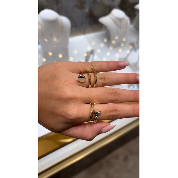Diamond Spiral Open Wrap Ring In Yellow Gold Image 2 Mollys Jewelers Brooklyn, NY