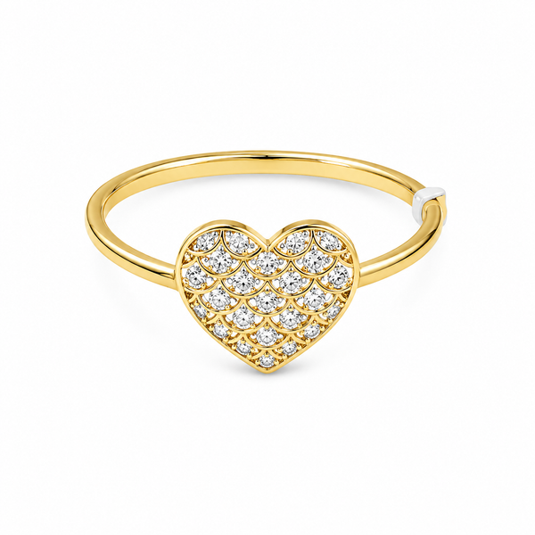 14K Yellow Gold Diamond Heart Ring – 0.10 CTW Mollys Jewelers Brooklyn, NY