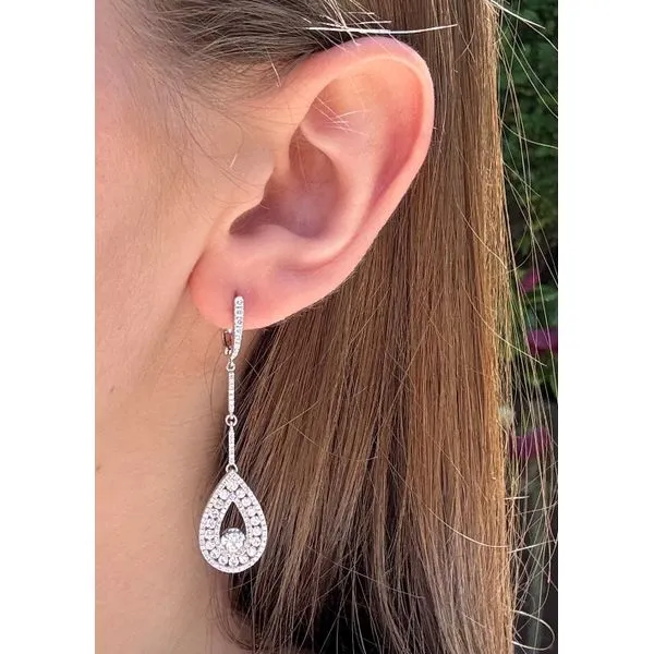White Gold Diamond Linear Teardrop Earrings Liora 2.34ct – Elegant Long Drop Image 3 Mollys Jewelers Brooklyn, NY