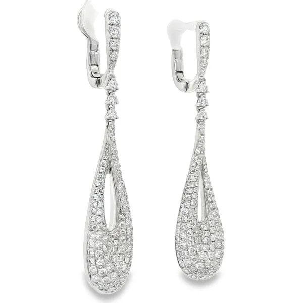 White Gold Diamond Earrings – Teardrop Mollys Jewelers Brooklyn, NY
