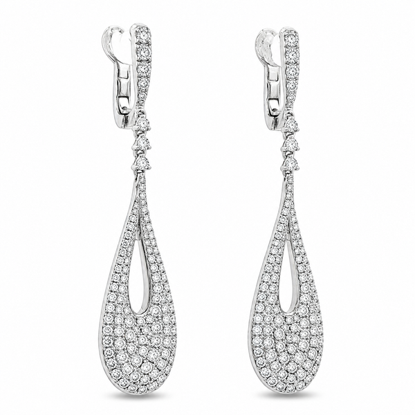 White Gold Diamond Earrings – Teardrop Mollys Jewelers Brooklyn, NY