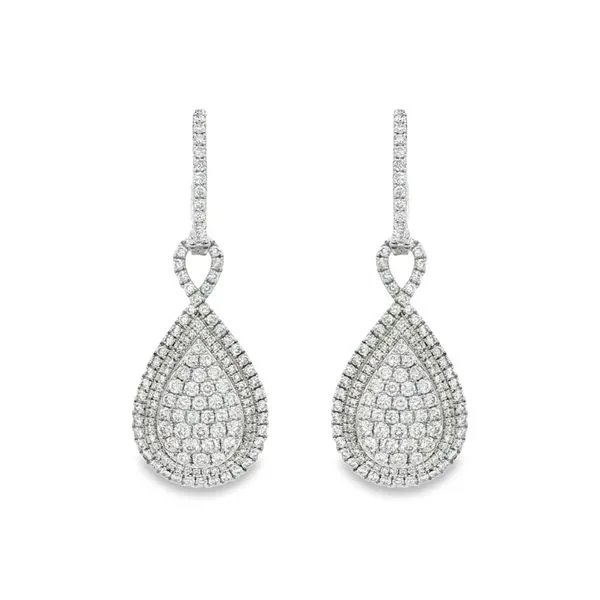 Diamond Drop Pear Earrings in White Gold – 2.33 Carats Mollys Jewelers Brooklyn, NY