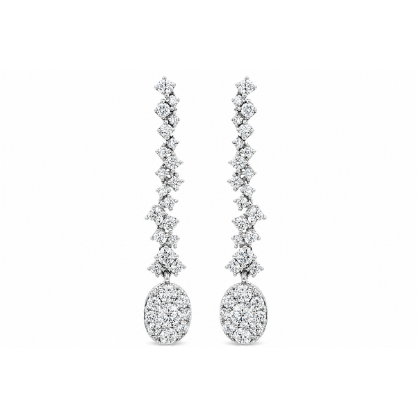 Diamond Cascade Oval Drop Earrings Mollys Jewelers Brooklyn, NY