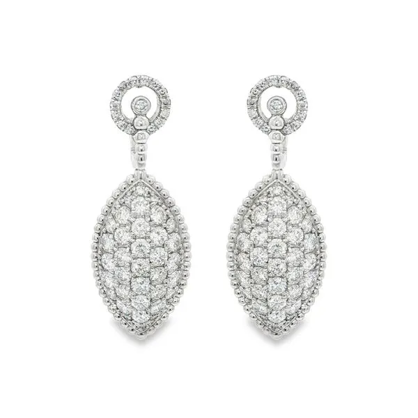 Diamond Drop Marquise Earrings in White Gold – 4.11 Carats Image 2 Mollys Jewelers Brooklyn, NY