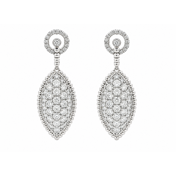 Diamond Drop Marquise Earrings in White Gold – 4.11 Carats Mollys Jewelers Brooklyn, NY
