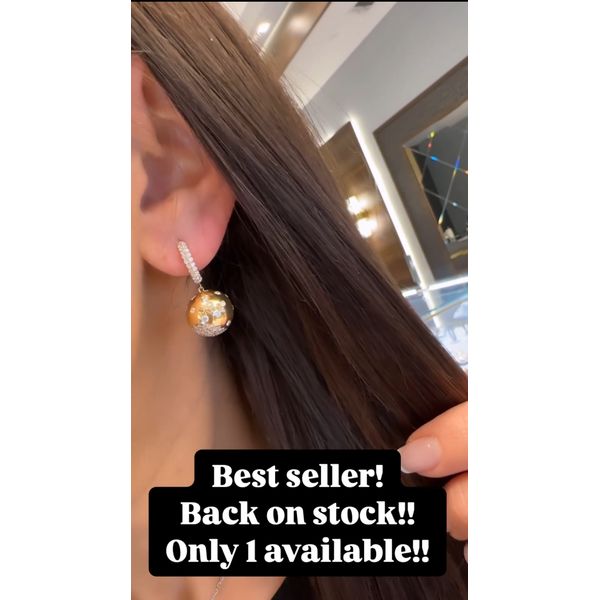 Yellow Gold Diamond Ball Drop Earrings – 2.43 Carats Image 2 Mollys Jewelers Brooklyn, NY
