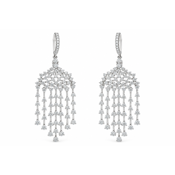White Gold Chandelier Diamond Earrings 8.64ctw Mollys Jewelers Brooklyn, NY