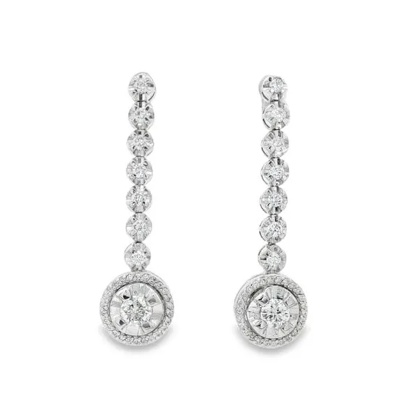 White Gold Diamond Cascade Earrings – 0.88ctw Mollys Jewelers Brooklyn, NY