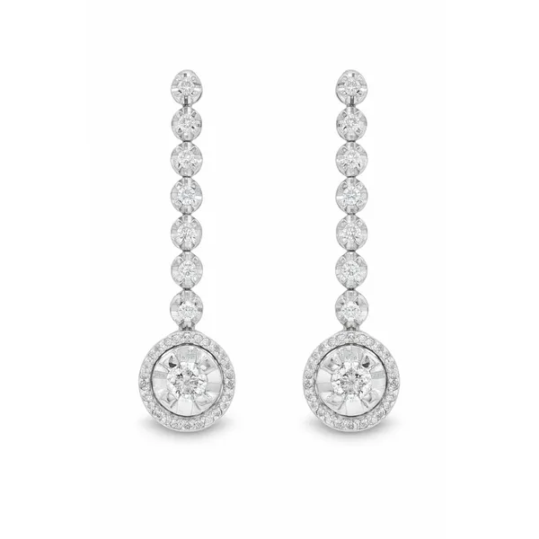 White Gold Diamond Cascade Earrings – 0.88ctw Mollys Jewelers Brooklyn, NY