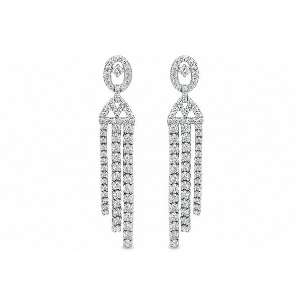 Diamond Fringe Earrings – White Gold Glamour Mollys Jewelers Brooklyn, NY