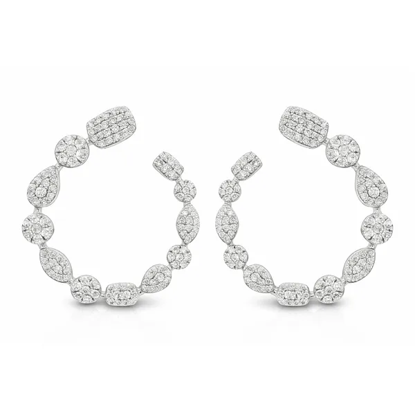 White Gold Diamond Hoop Earrings – 3.29ct Mollys Jewelers Brooklyn, NY