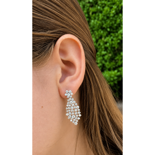 White Gold Diamond Cluster Earrings – Bloom 4.5ct Image 2 Mollys Jewelers Brooklyn, NY
