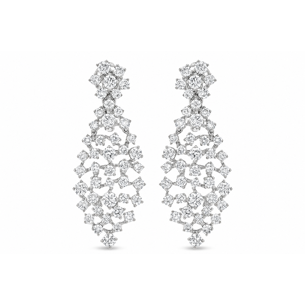 White Gold Diamond Cluster Earrings – Bloom 4.5ct Mollys Jewelers Brooklyn, NY