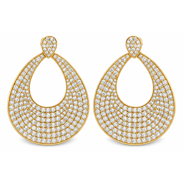 Yellow Gold Diamond Earrings OvalDrop – 6.05ct Mollys Jewelers Brooklyn, NY