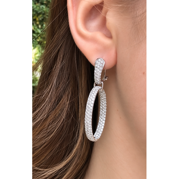 White Gold Diamond Hoop Earrings – 4.94ct Sparkling Luxury Mollys Jewelers Brooklyn, NY