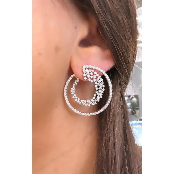 White Gold Diamond Swirl Hoop Earrings – 3.21ct, 1.5