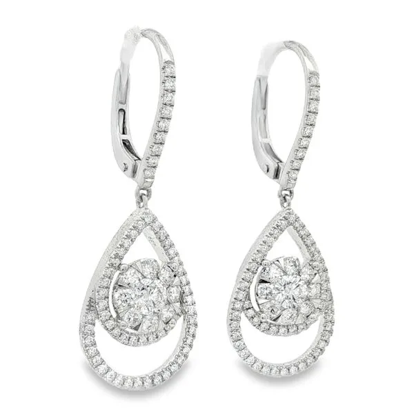 White Gold Diamond Earrings – Halo Mollys Jewelers Brooklyn, NY