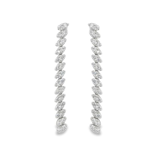 White Gold MarquiseLine Diamond Earrings – 2.8 Carats Mollys Jewelers Brooklyn, NY