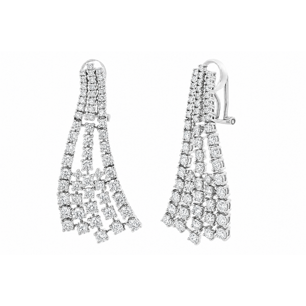 White Gold Diamond Fan Earrings – Flair 4.46ct Mollys Jewelers Brooklyn, NY