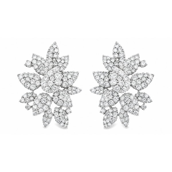 White Gold Diamond Earrings FloraCluster – 4.72ct Mollys Jewelers Brooklyn, NY