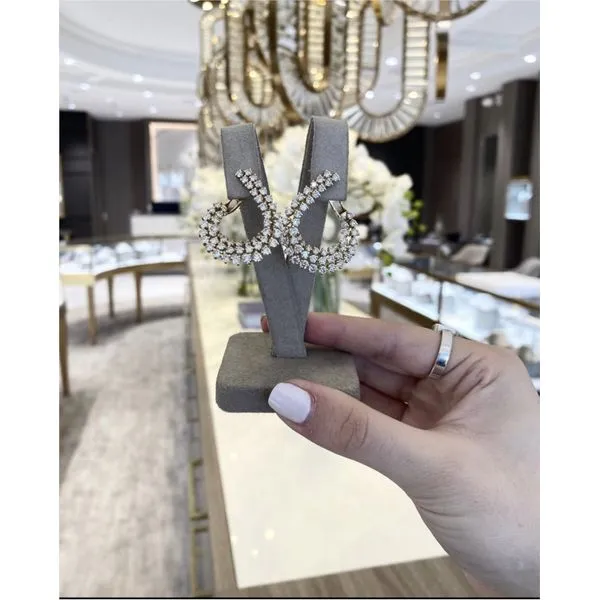 Yellow Gold HaloTwist Diamond Earrings – 6.5 Carats Image 2 Mollys Jewelers Brooklyn, NY