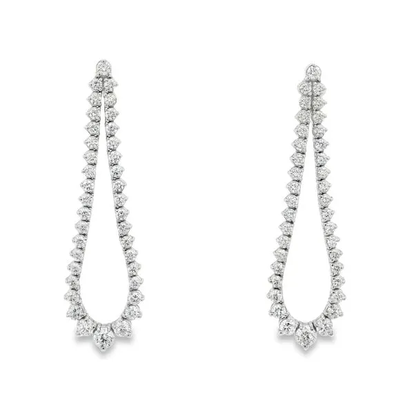 Diamond Teardrop Hoop Earrings – White Gold Elegance Mollys Jewelers Brooklyn, NY