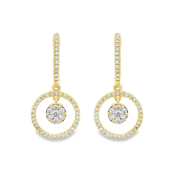 Yellow Gold CircleGlow Diamond Drop Earrings – 0.45ct Mollys Jewelers Brooklyn, NY
