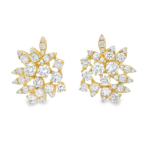 Yellow Gold Diamond Flora Earrings – 1.95 Ct Mollys Jewelers Brooklyn, NY
