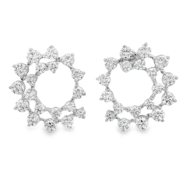 Lady's 14Kt White Gold Diamond Circle Earrings – 2.08 ct Mollys Jewelers Brooklyn, NY