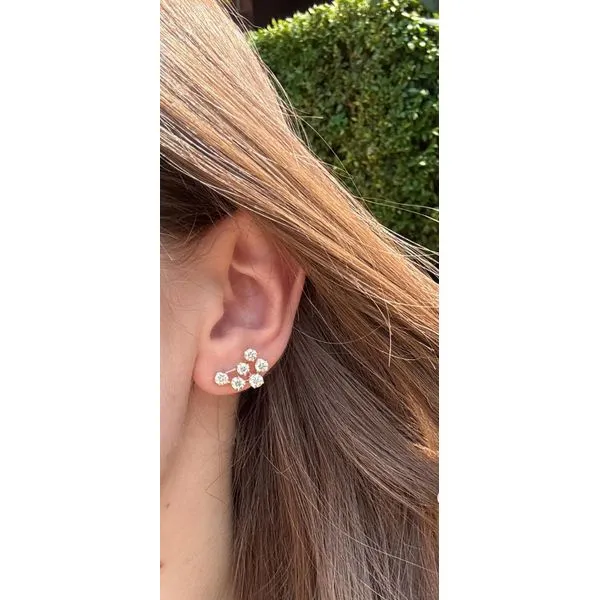 Lady's 14Kt Yellow Gold Diamond Ear Climber Earrings – 2.77 TWT Mollys Jewelers Brooklyn, NY