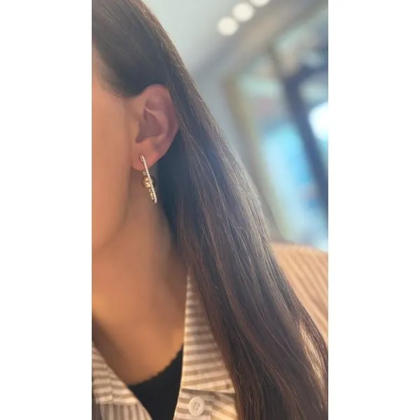 Modern 14Kt Yellow Gold Diamond Hoop Earrings – 0.57 Ct Image 2 Mollys Jewelers Brooklyn, NY