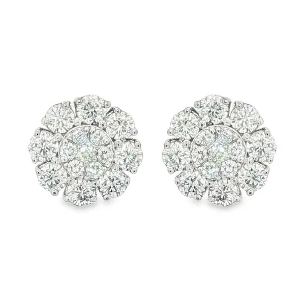 White Gold FloraCluster Diamond Earrings – 1.88ct Mollys Jewelers Brooklyn, NY