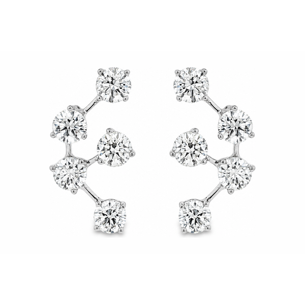 White Gold Curved Diamond Earrings – 2.02 Ct Mollys Jewelers Brooklyn, NY